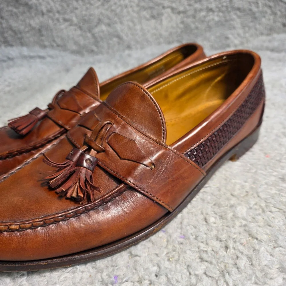 FootJoy Tassel Loafers Brown Leather‎ Woven Kiltie Mens 10.5 D Pristine